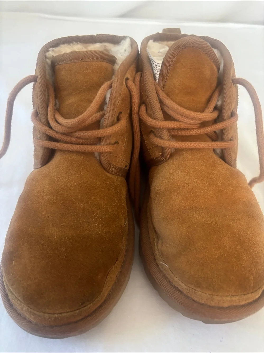 UGG Chestnut Suede Shearling Ankle Boot Size 3 Made Vietnam.